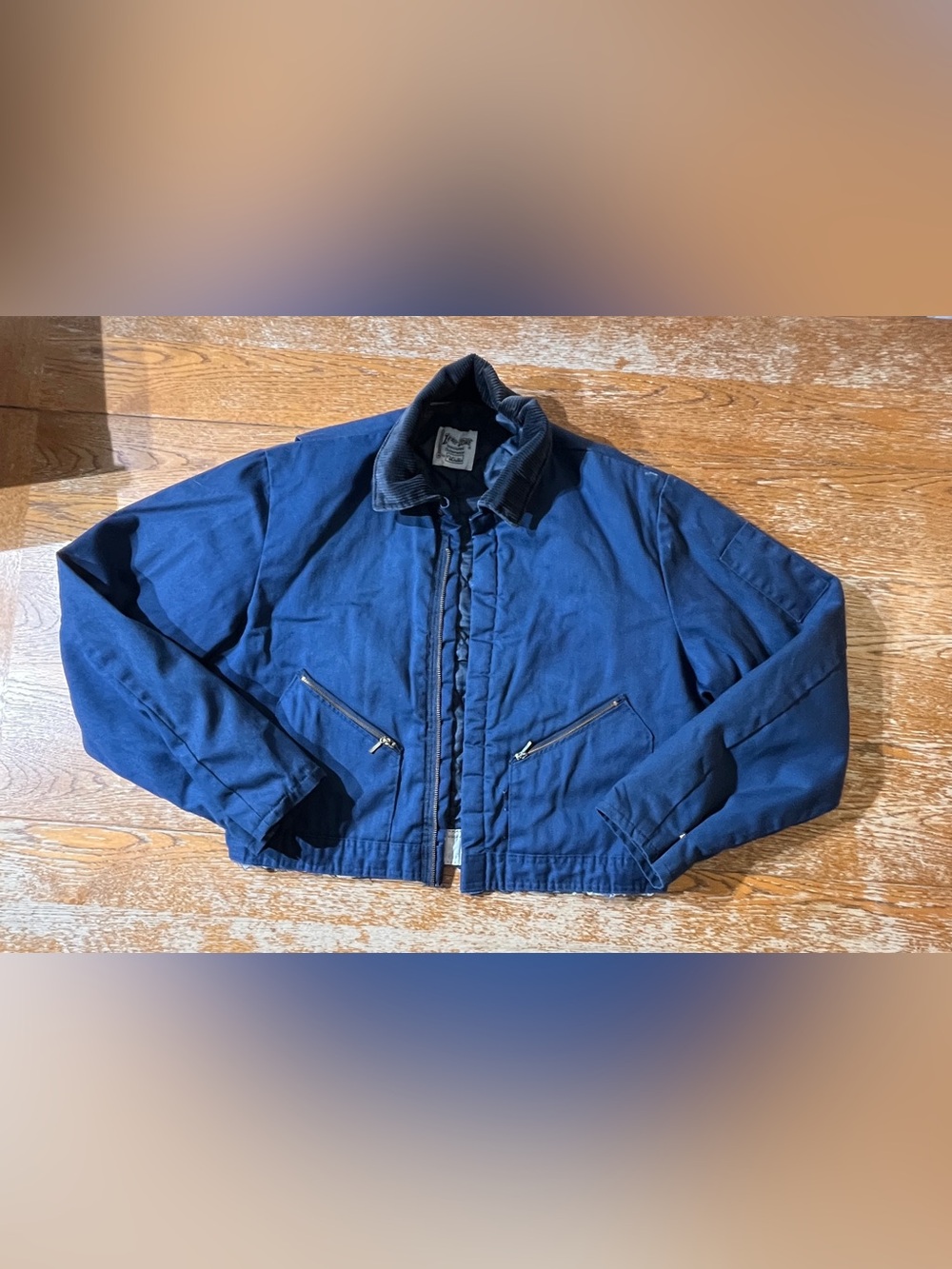 Vintage 80’s Walls “CROPPED” Workwear Jacket Size L/XL Womans